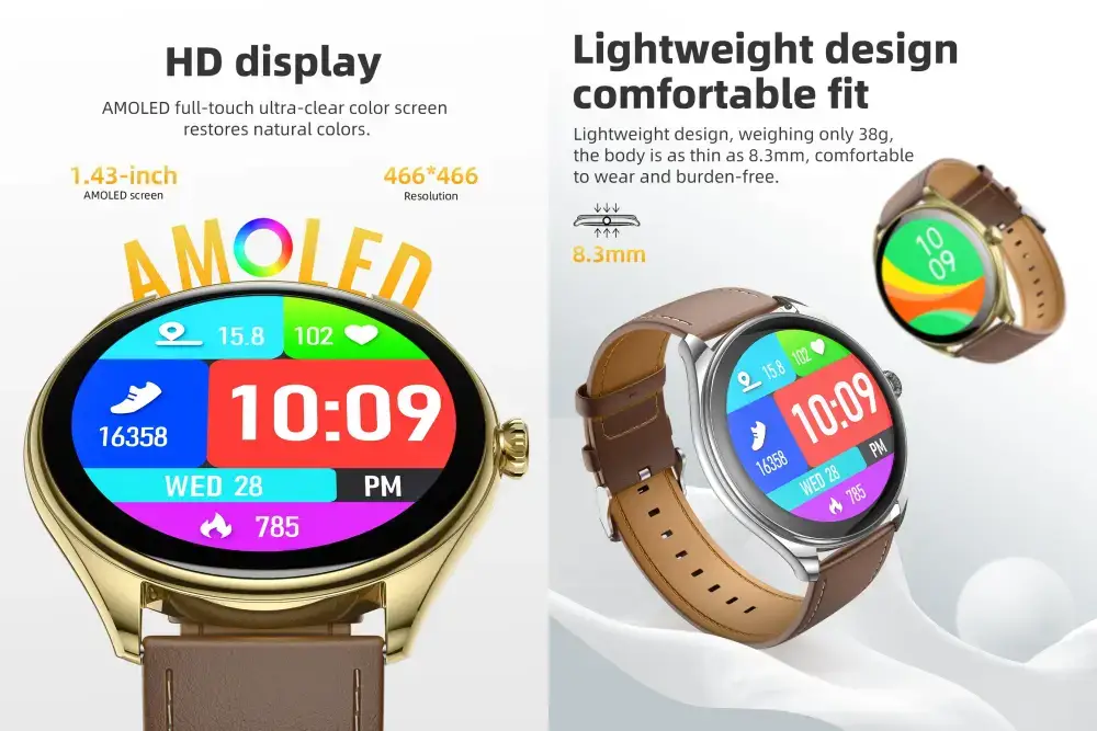 Hoco Y22 AMOLED Bluetooth Sports Smart Watch with Fitness Tracking