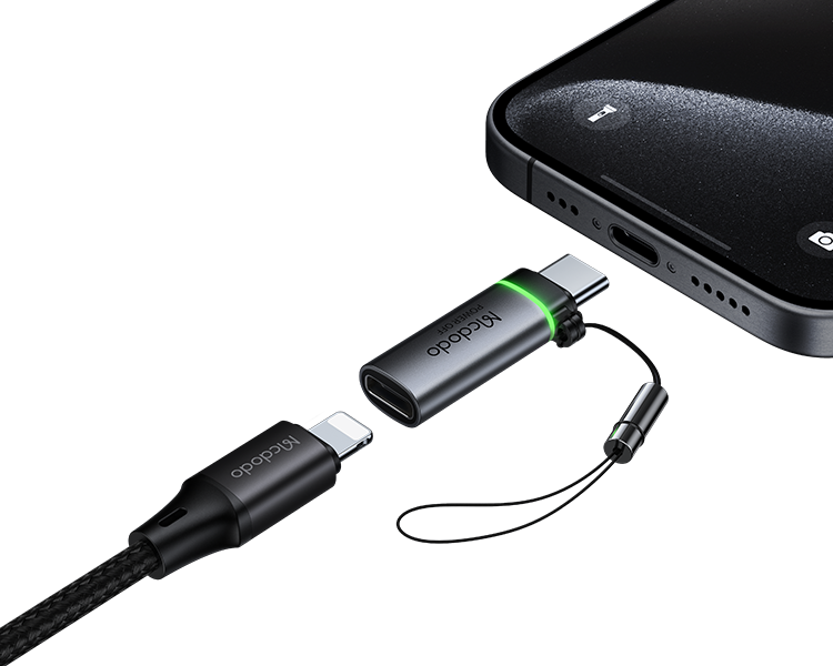 Mcdodo OT-6010 Lightning to USB-C Adapter with 60W PD Fast Charging & Auto Power-Off Function