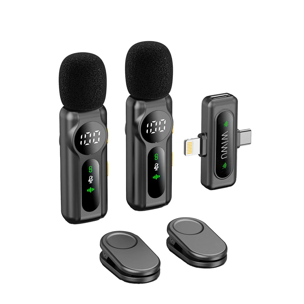WiWU Wi-WM007 Dual Wireless Lavalier Microphone System WiWU Wi-WM007 Dual Wireless Lavalier Microphone System