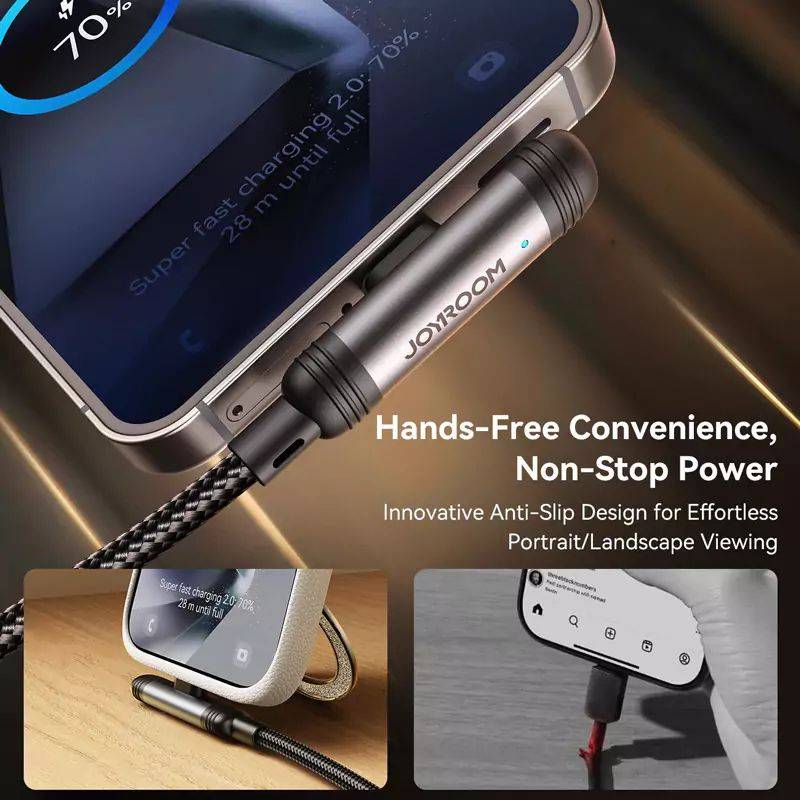 JOYROOM EnjoyX S-A56 60W 90° Type-C to Type-C Fast Charging & Data Cable 1.2m