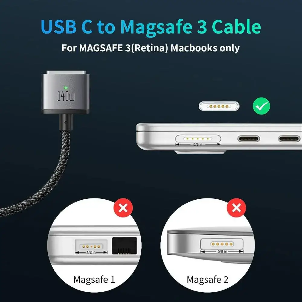 Mcdodo CA-1470 140W USB-C to MagSafe 3 Magnetic Fast Charging Cable 2 Meter