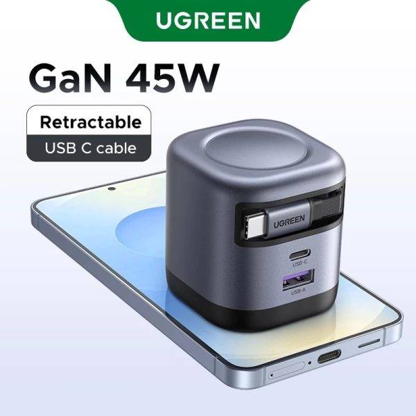 UGREEN Nexode 45W GaN Fast Charger with Built-in Retractable USB-C Cable UGREEN Nexode 45W GaN Fast Charger with Built-in Retractable USB-C Cable