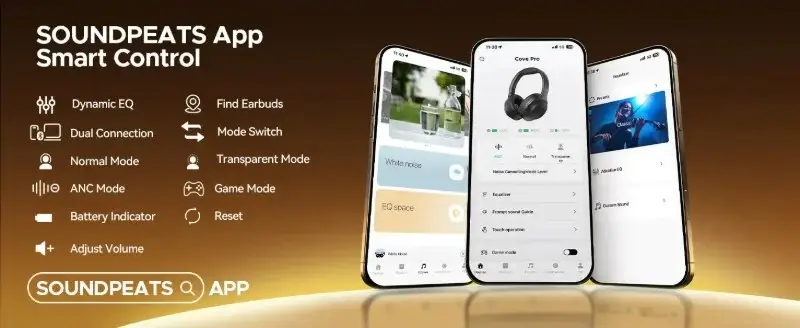 SOUNDPEATS Cove Pro Wireless Over Ear Headphones