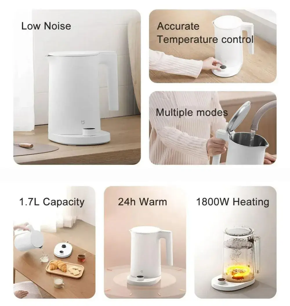 Xiaomi Mijia Thermostatic Electric Kettle 2 Pro 1.7L with App Control & LED Display
