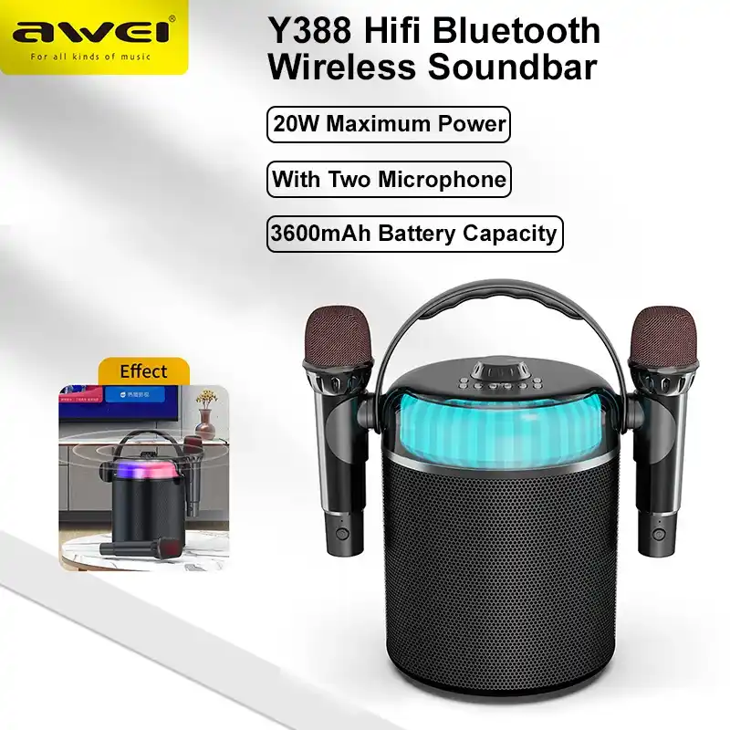 Awei Y388 Hi-Fi Bluetooth Wireless Soundbar Speaker for Home TV Audio System