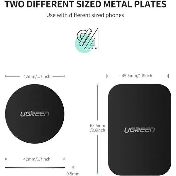 UGREEN LP123 Rectangular Metal Plates for Magnetic Phone Holders 2-Pack (50869)
