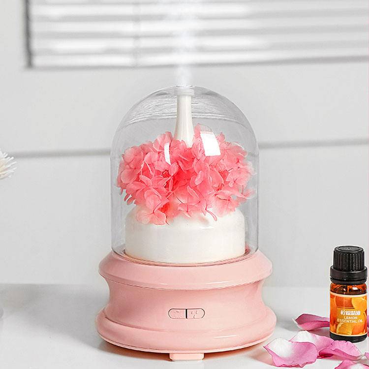 Ultrasonic USB Aroma Diffuser & Air Humidifier with Decorative Flower Design