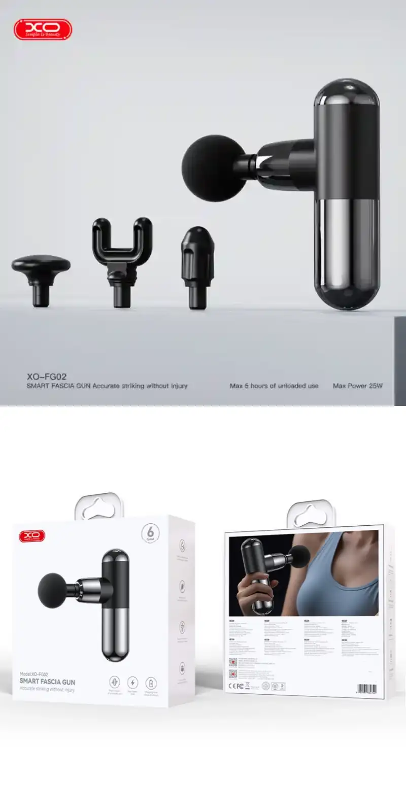 XO FG02 Rechargeable Muscle Massage Gun 900mAh