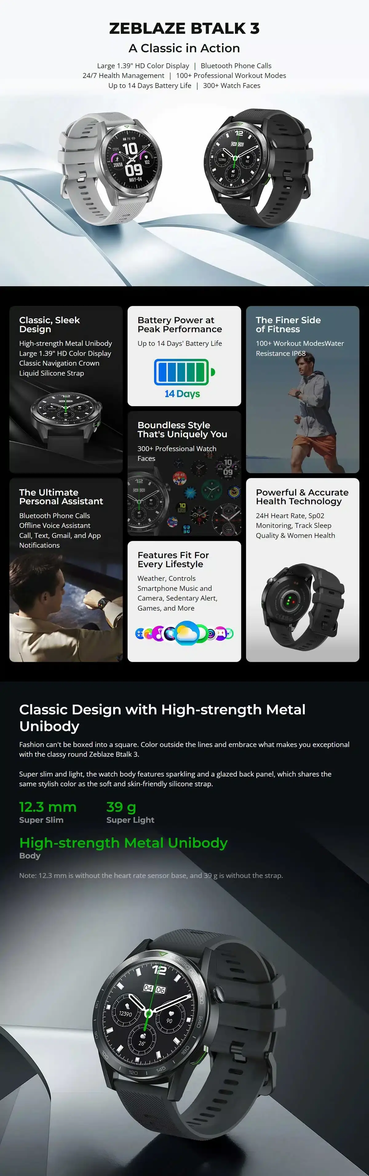 Zeblaze Btalk 3 Bluetooth Calling Smartwatch 