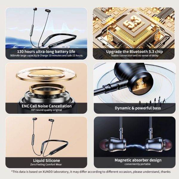 XUNDD H001 Liquid Silicone Neckband Bluetooth Earphones