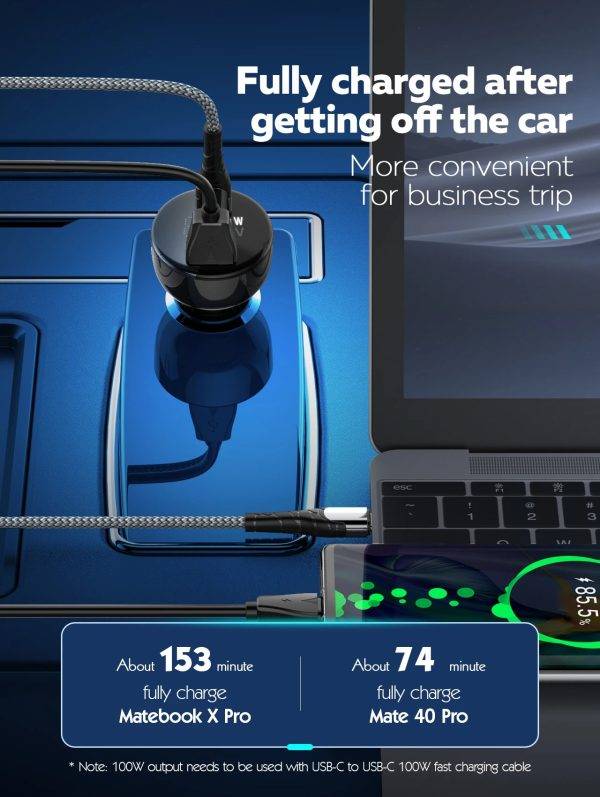 Ldnio C101 100W Dual-Port Super Fast Car Charger
