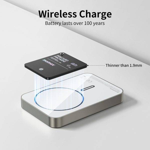 Momax PinCard Pro Mini Rechargeable Bluetooth Find My Tracker