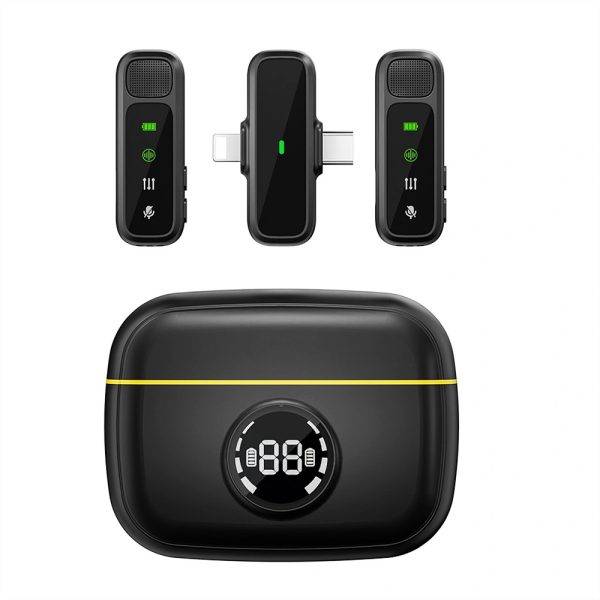 WIWU Wi-WM003 Duo Wireless Mini Microphone System Dual Set for Smartphones & Cameras