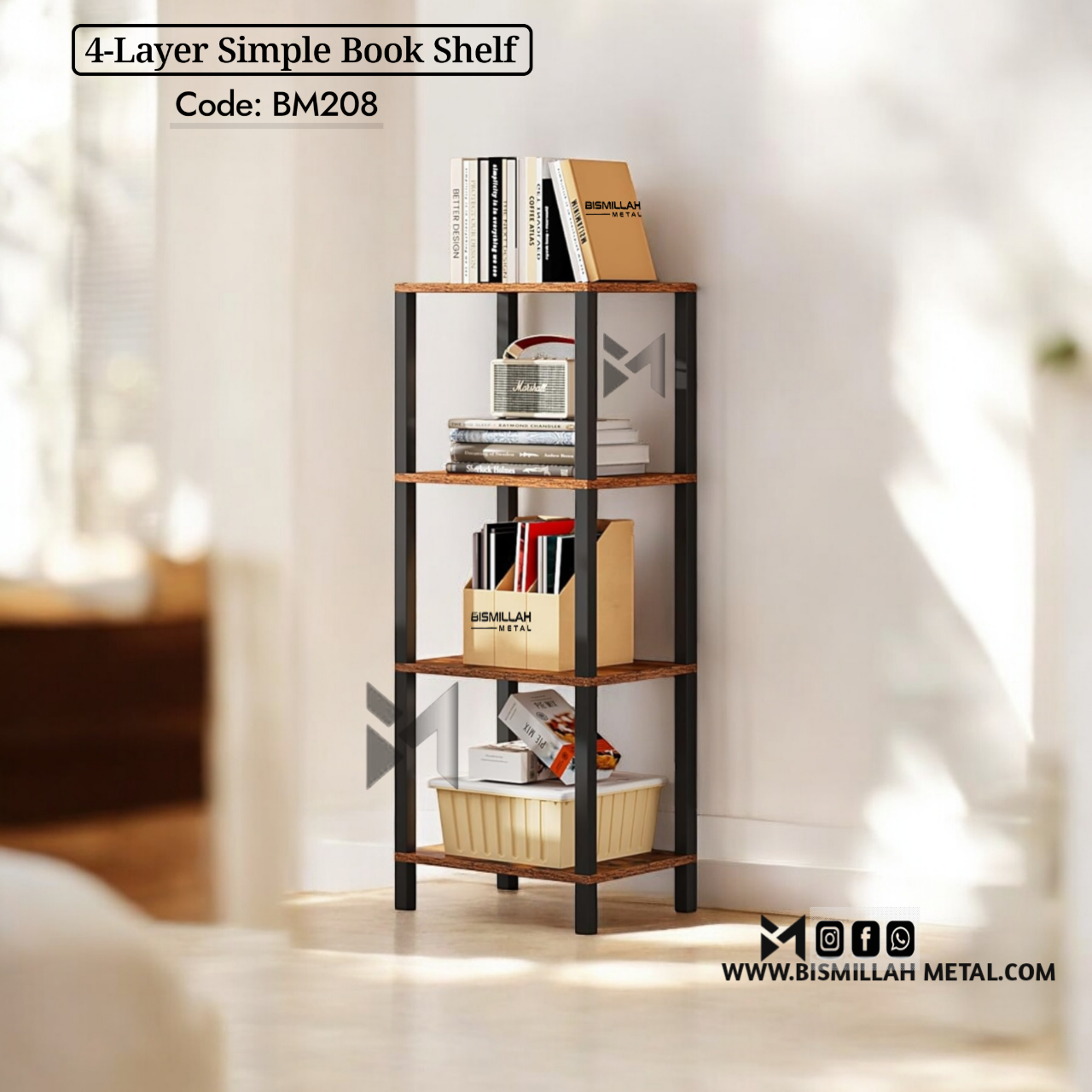 4- Layer Simple Book Shelf - BM208