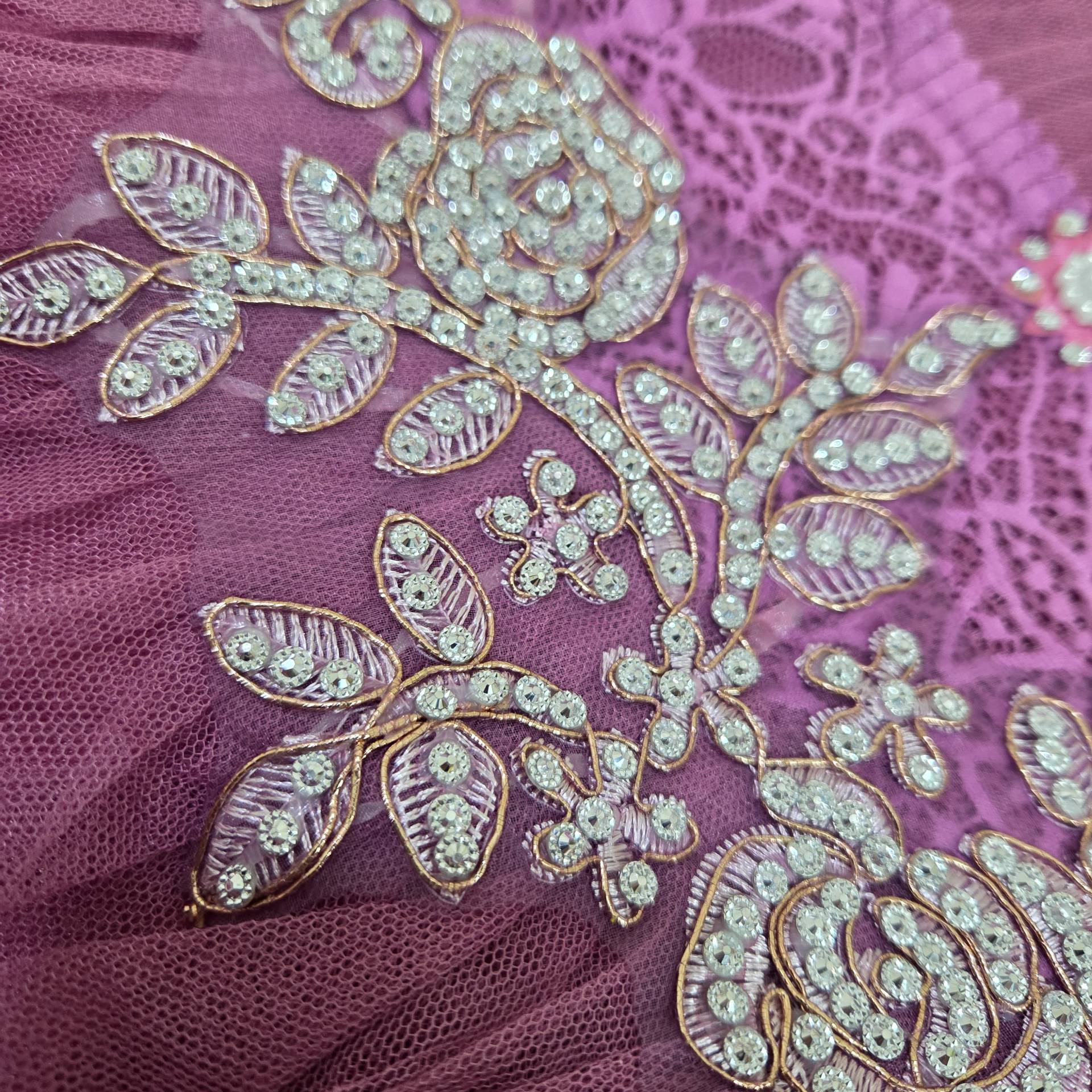 Beaded Net & Lace Layered Party Frock with Matching Headband