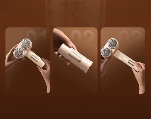 RTAKO Portable Electric Lint Remover Double-Headed Cordless Fabric Shaver for Clothes & Sweaters