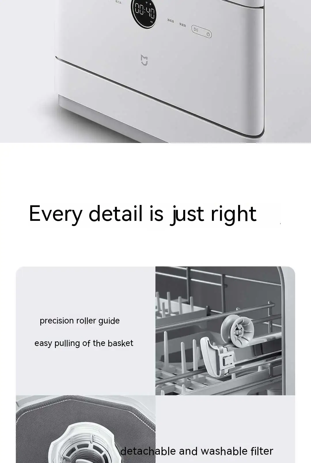 Xiaomi Mijia S1 Smart Desktop Dishwasher 5-in-1 Sterilizing & Hot Air Drying System