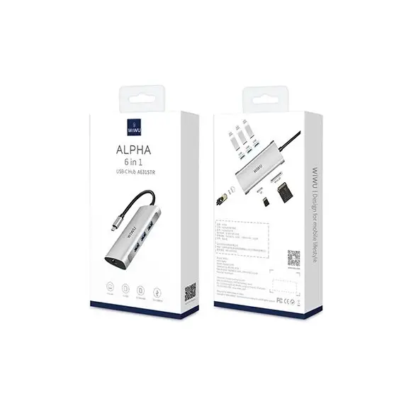 WiWU Alpha A631STR 6-in-1 USB-C Hub