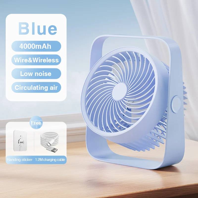 RTAKO D06 Desktop Dual-Layer Circulating Fan with 3600mAh Battery