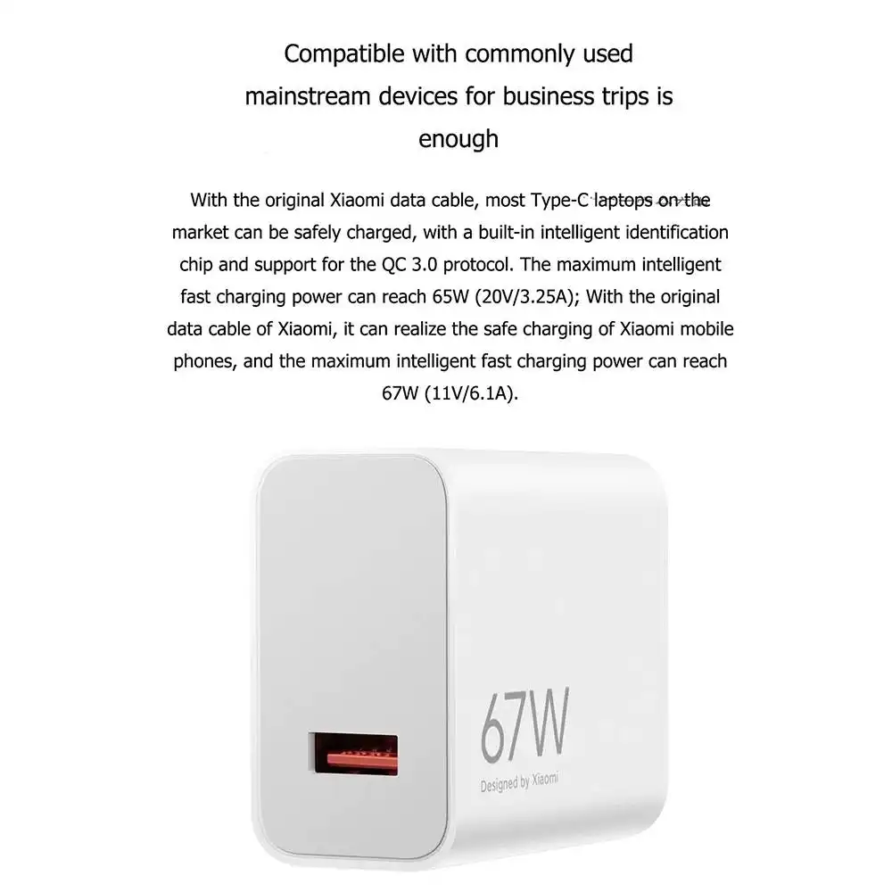 Xiaomi 67W GaN Fast Charger with USB-C Cable