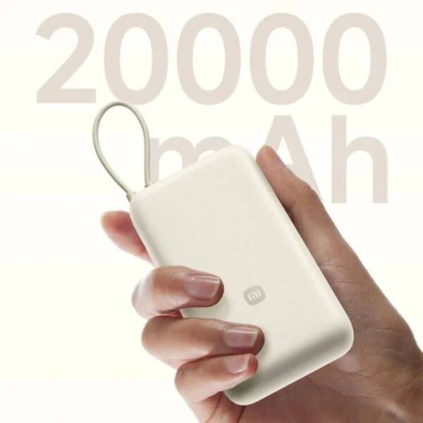 Xiaomi 20,000mAh 33W Fast Charging Power Bank with Built-in Cable