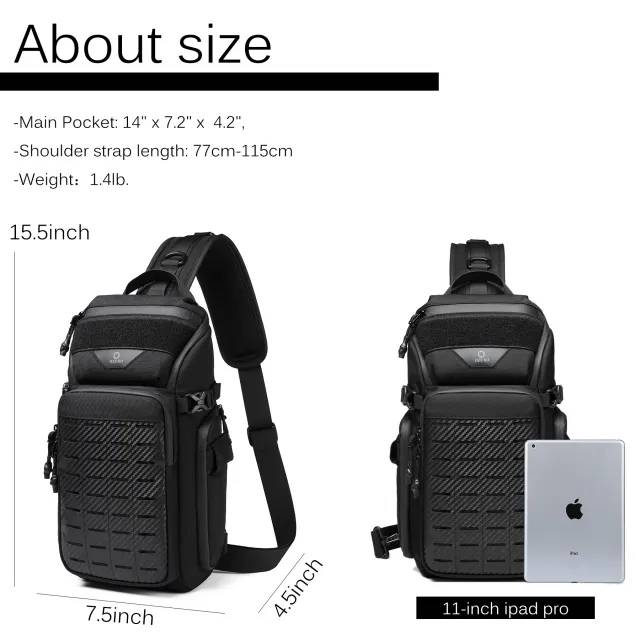 Ozuko 9680 Tactical EDC Sling Crossbody Backpack