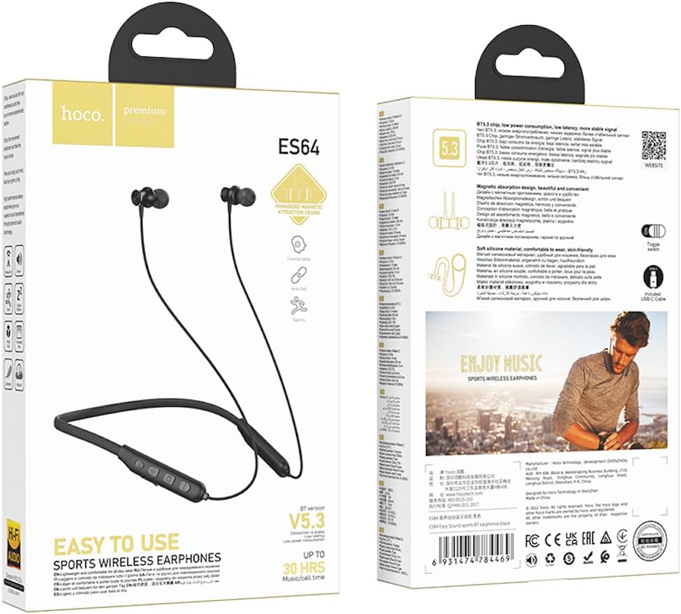 Hoco ES64 Wireless Sports Neckband Bluetooth 5.3 In-Ear Headphones
