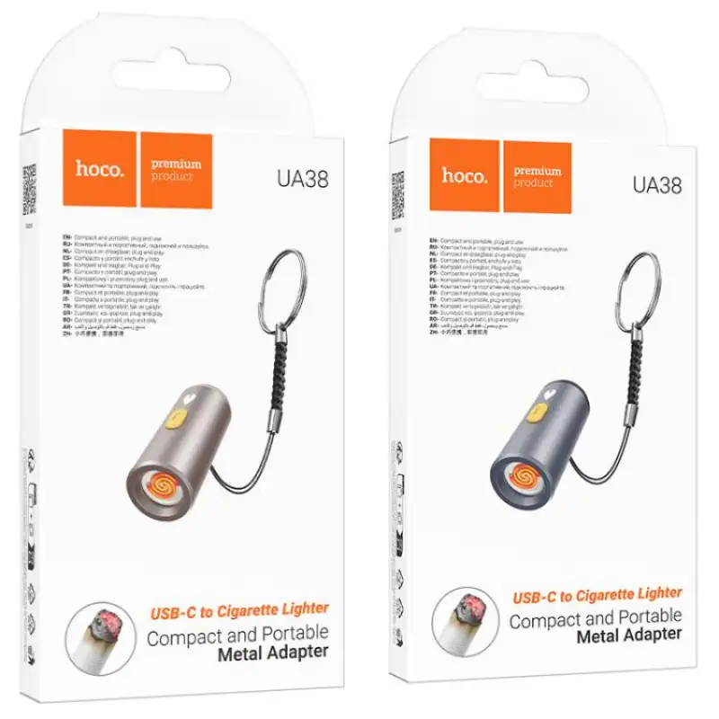 HOCO UA38 USB-C to Car Cigarette Lighter Metal Adapter