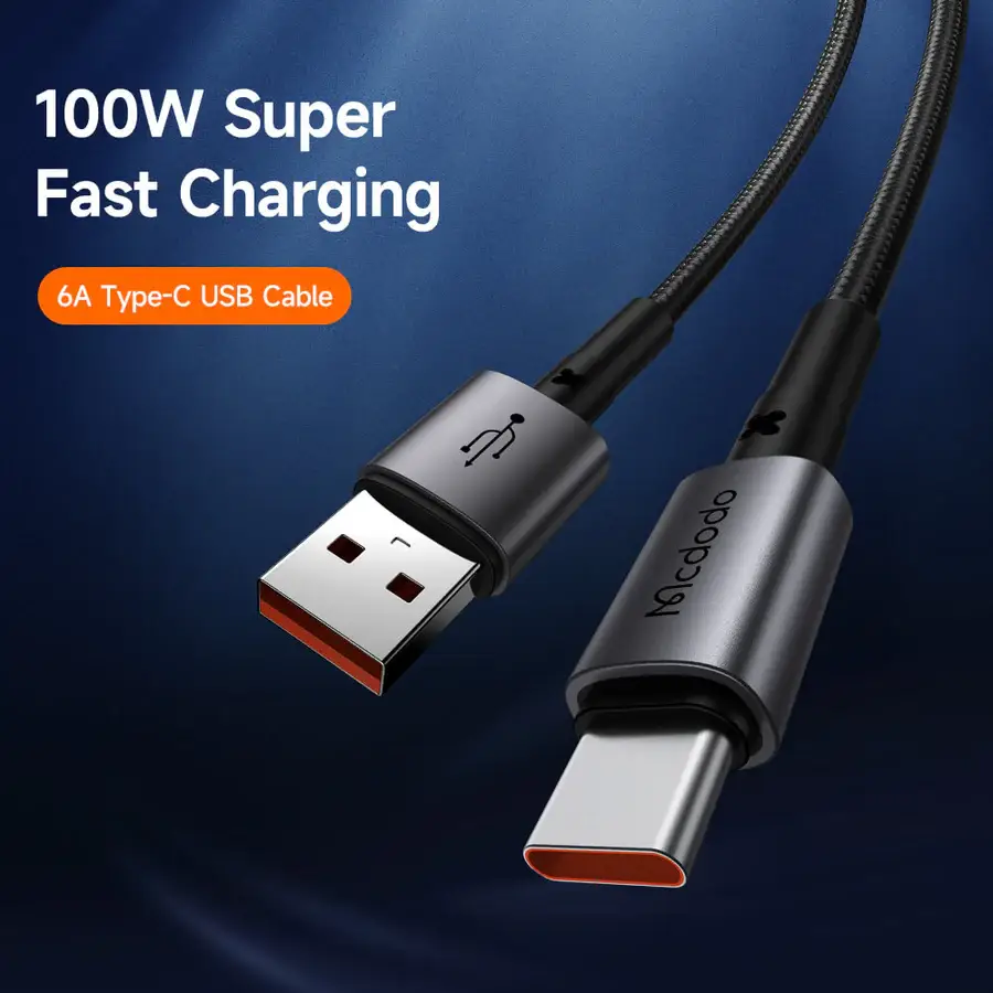 Mcdodo CA-3590 MDD Series 1.2m USB to Type-C Cable – 6A, 100W Fast Charging
