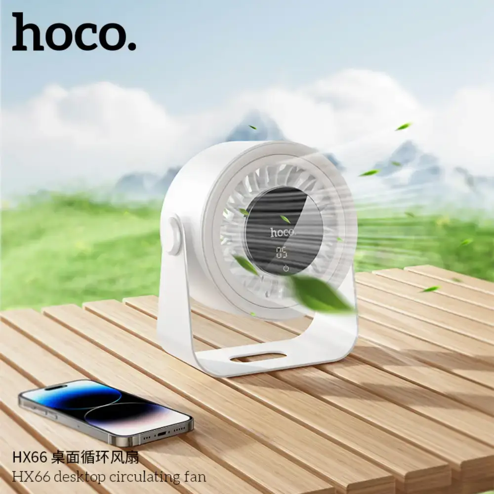Hoco HX66 3000mAh Rechargeable Desktop Circulating Fan