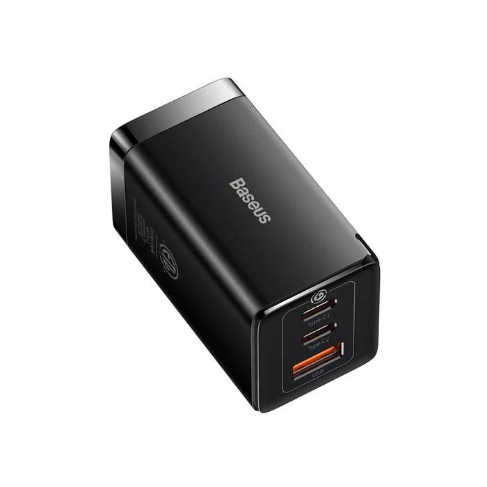 Baseus GaN5 Pro 65W Fast Charger 3-Port USB-C & USB-A Compact Wall Adapter