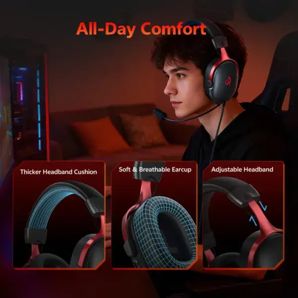 QCY Heroad VN200 Pro 7.1 USB Wired RGB Headset
