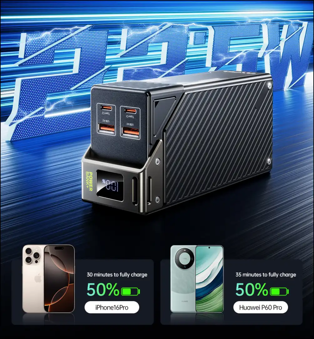 Awei PA-32 30000mAh 22.5W Fast Charging Power Bank with Dual USB & Type-C Output