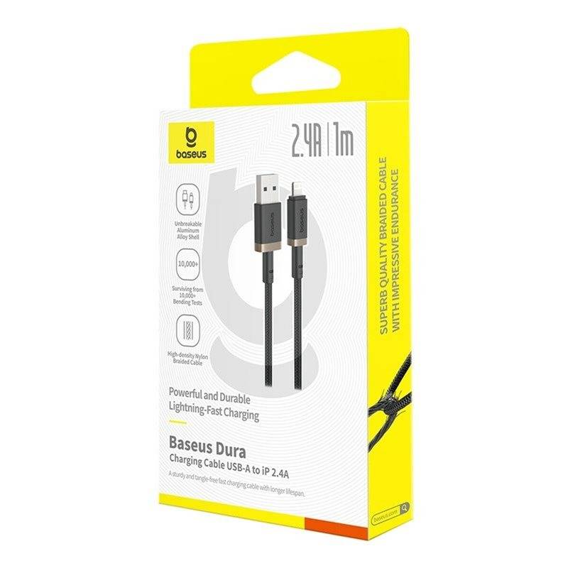 Baseus Dura 2.4A USB-A to Lightning Fast Charging Cable – 1m