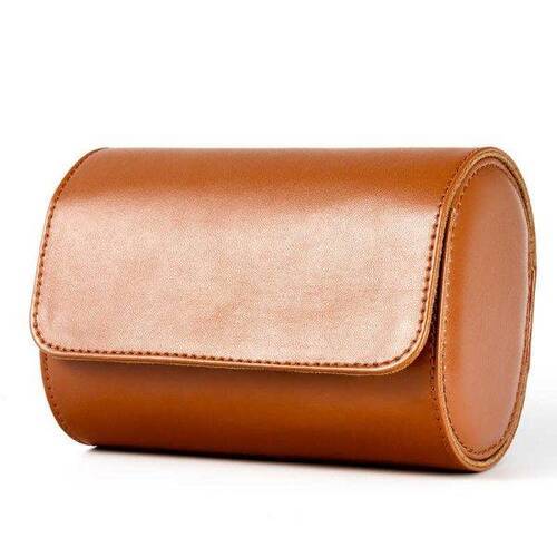 Luxury Vintage Leather Watch Roll 2 Slot Travel Storage Case Luxury Vintage Leather Watch Roll 2 Slot Travel Storage Case
