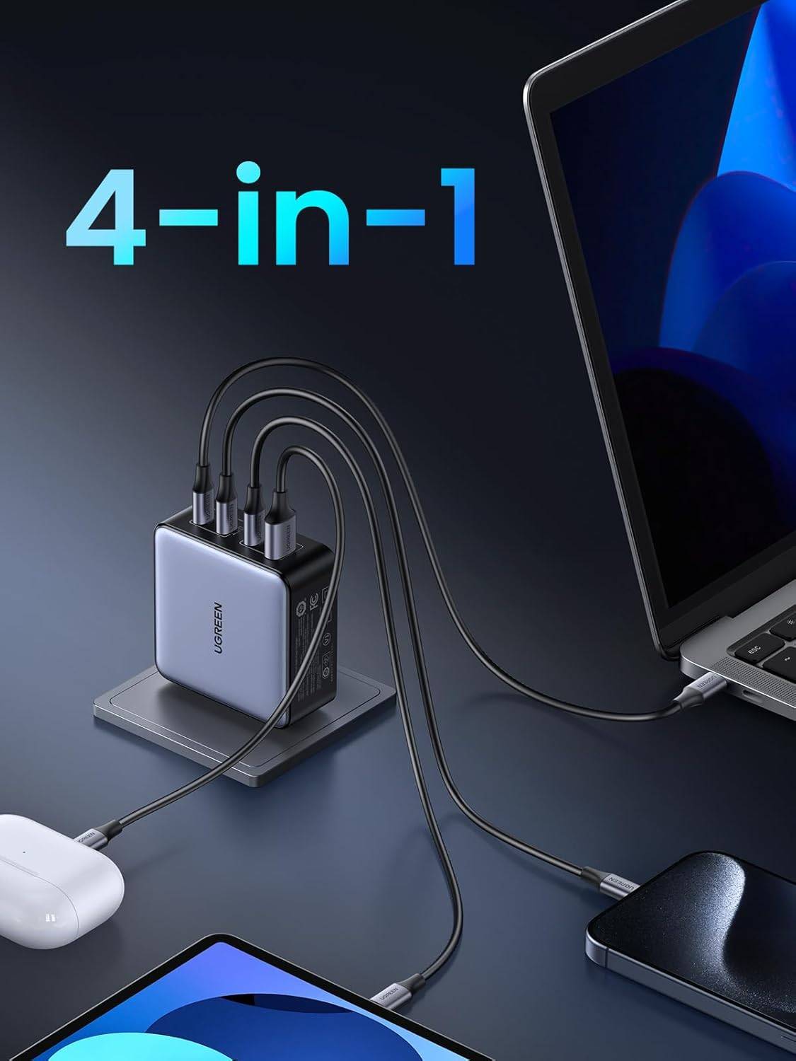 UGREEN Nexode X569 140W 4-Port GaN USB-C Fast Charger Foldable Compact Adapter
