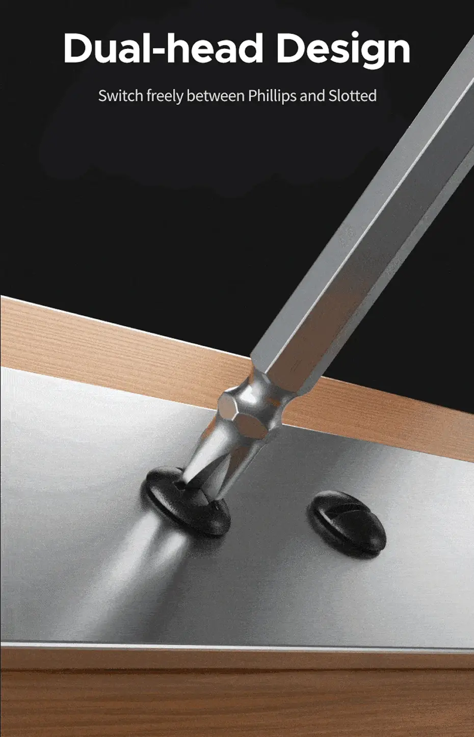 UGREEN 2-in-1 Magnetic Screwdriver Bit Set 6mm S2 Alloy Steel  100mm Portable Repair Tool