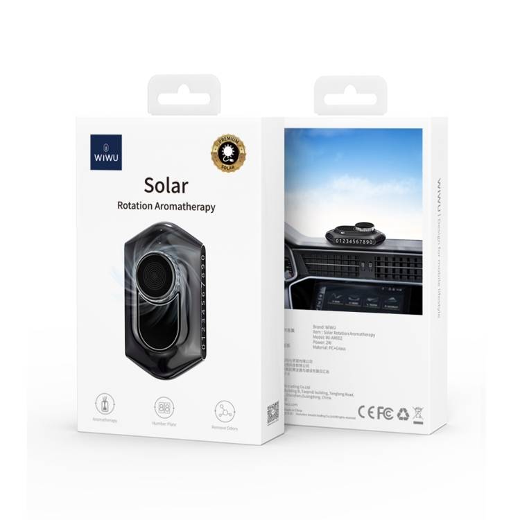 WIWU WI-AR002 Solar Rotation Aromatherapy Car Diffuser Black