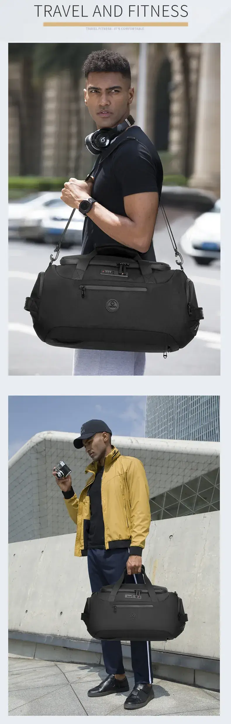 Ozuko 9651 Multifunctional Weekender Travel Duffel Bag with Shoe Compartment