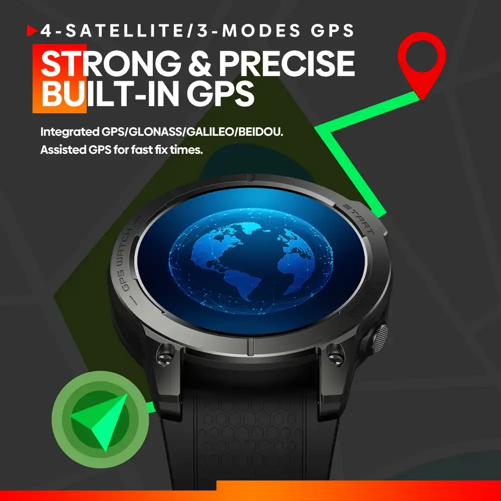 Zeblaze Stratos 3 GPS Smartwatch with Hi-Fi Bluetooth Calling