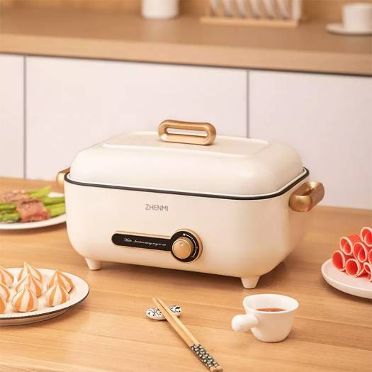 Zhenmi ED4001 4L Multi-Function Electric Cooking Pot with Non-Stick Pan 1500W