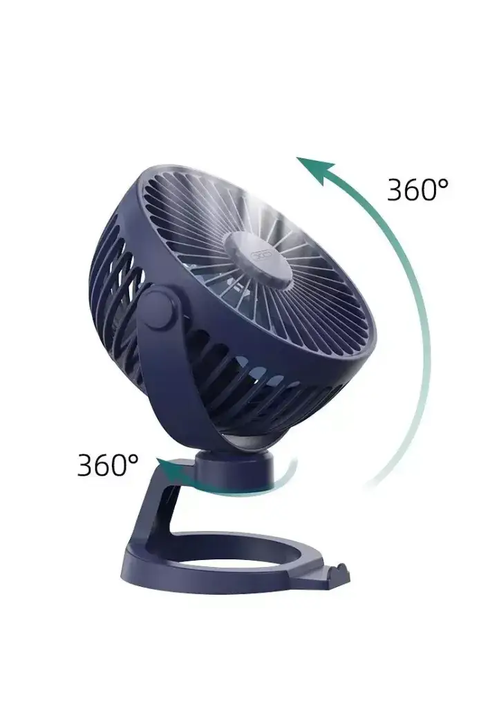 XO MF78 4-Inch Rechargeable Fan With Phone Holder