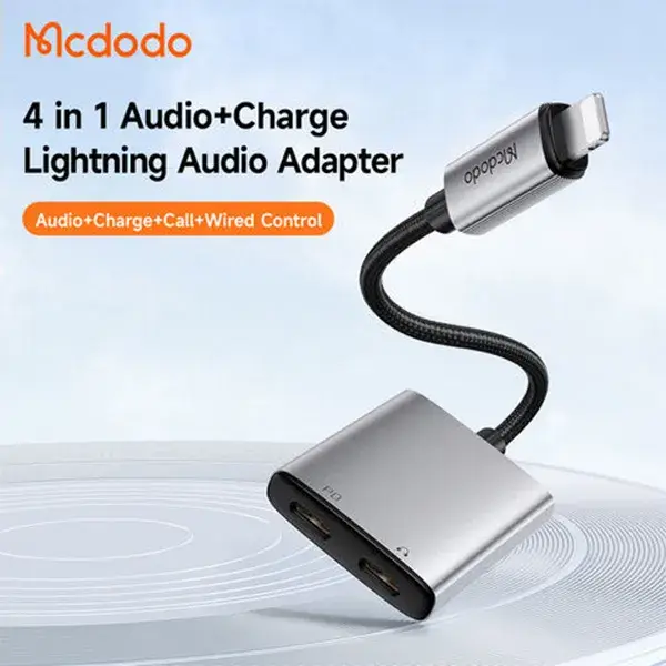 McDodo CA-556 Lightning to Dual Lightning Audio & Charging Adapter