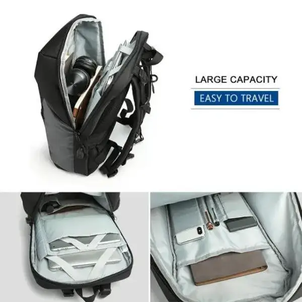 Ozuko 9214 Men's Waterproof Laptop Backpack with USB Charging Stylish & Travel-Ready