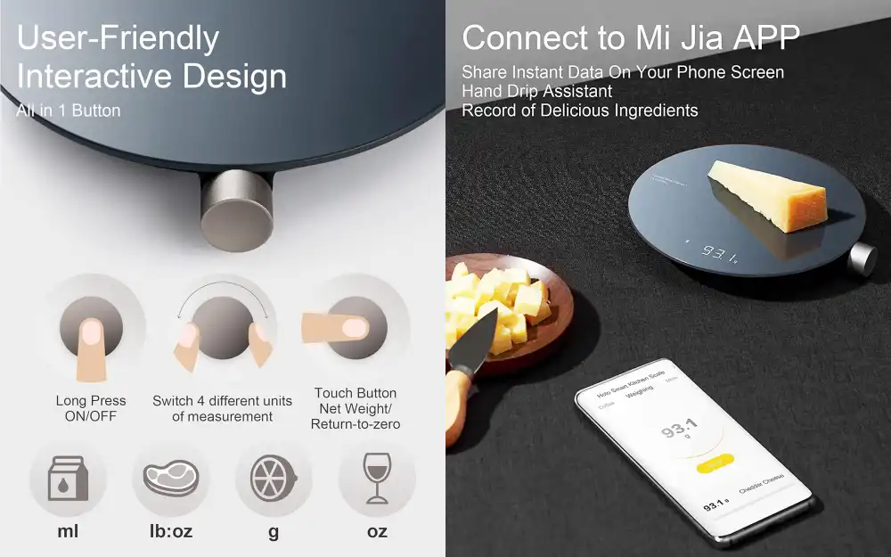 Xiaomi HOTO Smart Digital Kitchen Scale High-Precision Bluetooth Weighing Scale