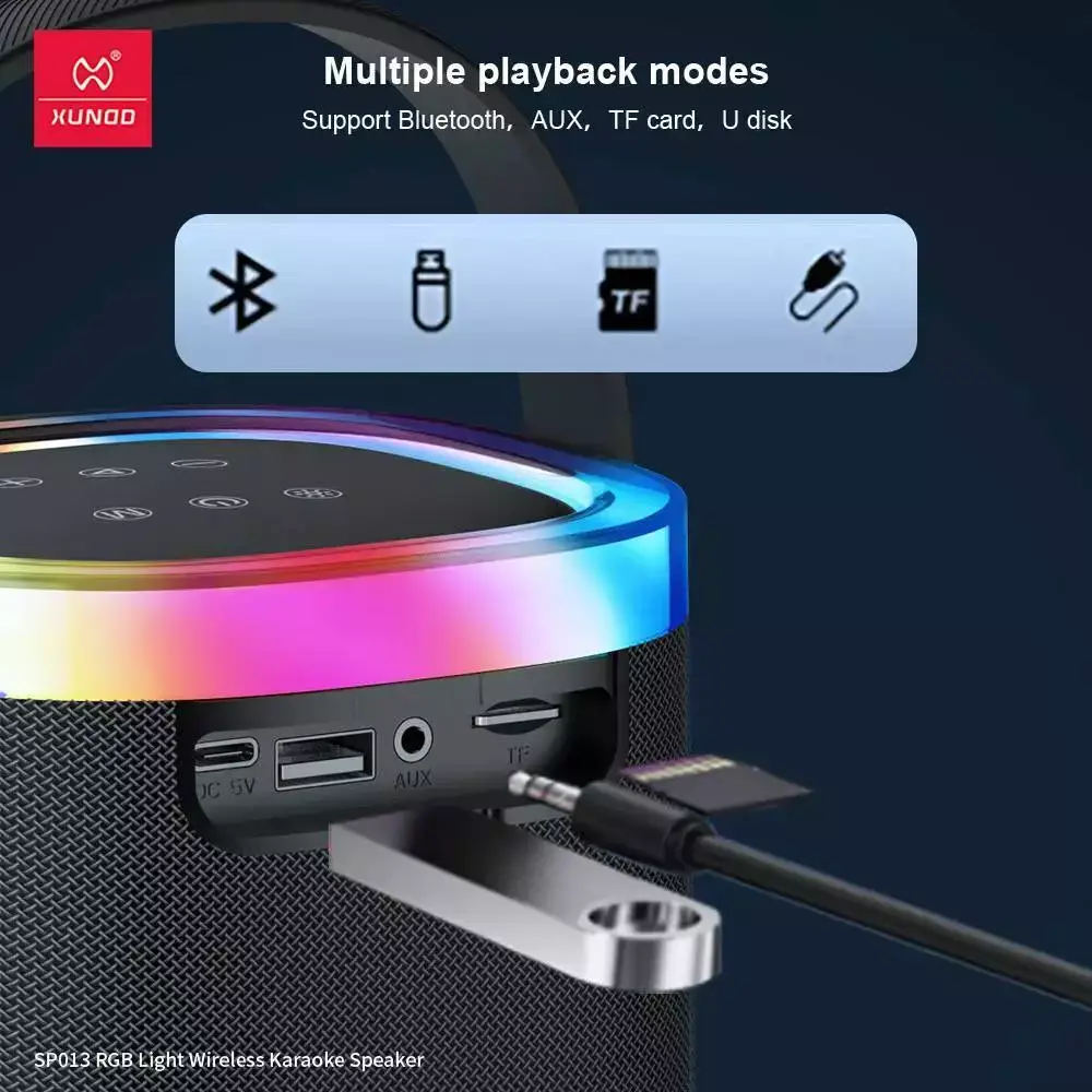 XUNDD SP013 RGB Wireless Karaoke Speaker with Dynamic Lighting