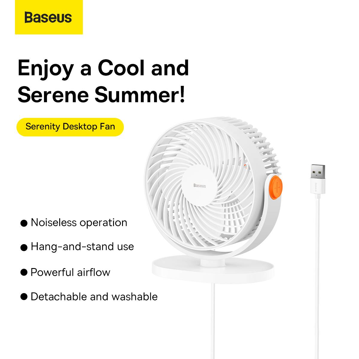 Baseus Serenity White Desktop Fan