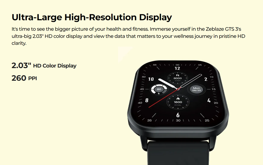 Zeblaze GTS 3 Smart Watch AMOLED Display