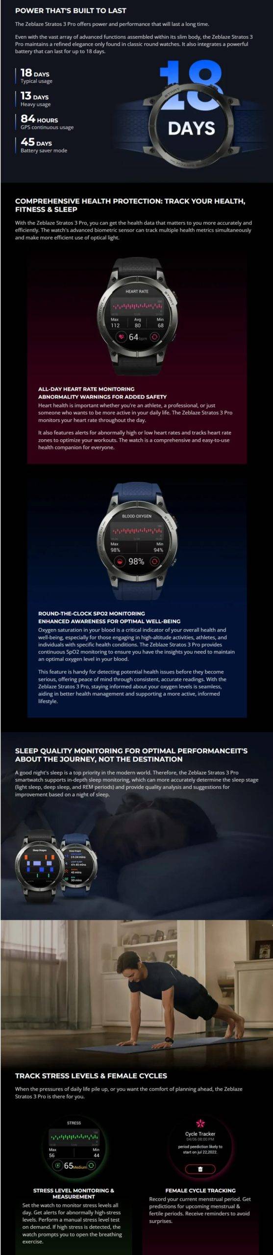Zeblaze Stratos 3 Pro GPS Smartwatch