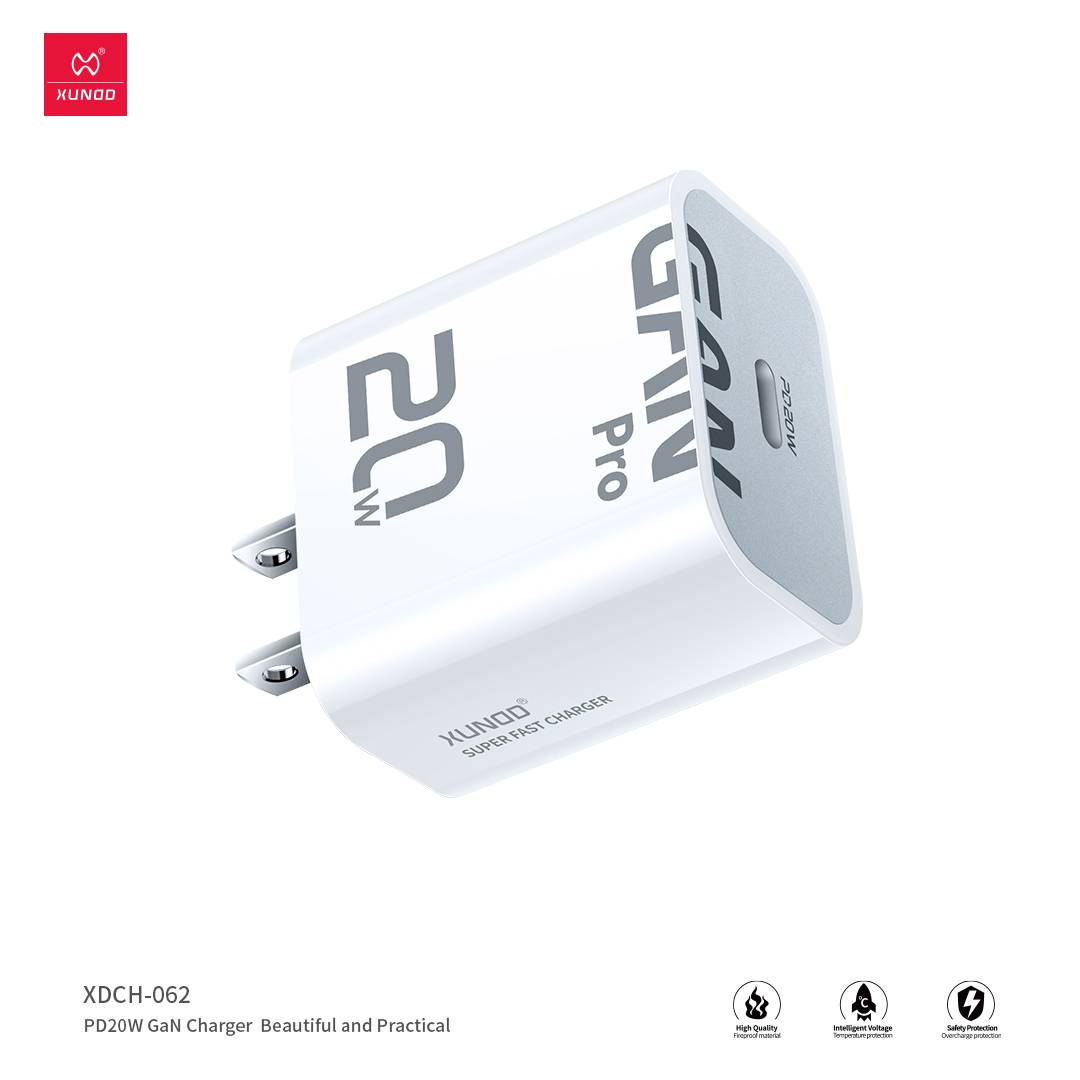 XUNDD XDCH-062 20W GaN Pro Fast Charger with USB-C to Lightning Cable